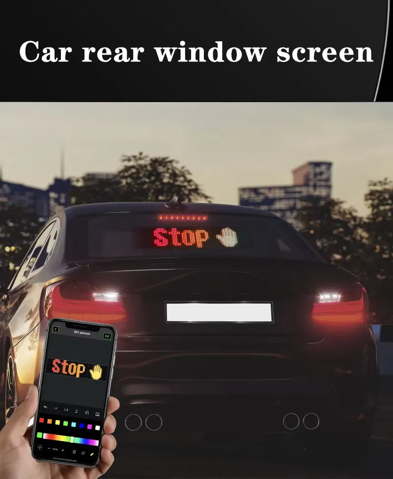 Led Display Screen For Car Taxi Soft Screen 92*374mm