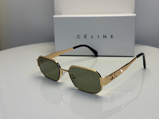 Celine Triomphe Metal 01 Sunglasses in Gold/Green