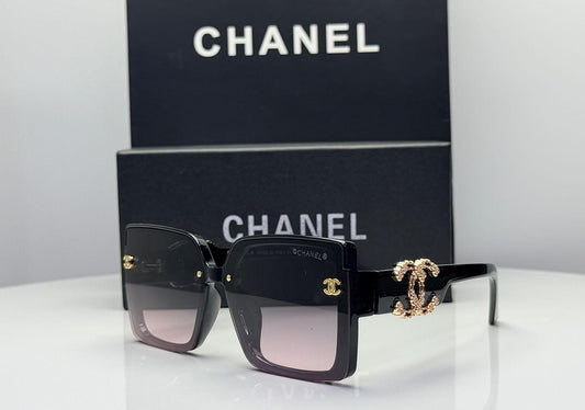 Chanel Textured Gold CC Square Sunglasses