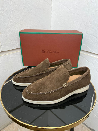Loro Piana Summer Walk Loafer (Woven Beige Suede)