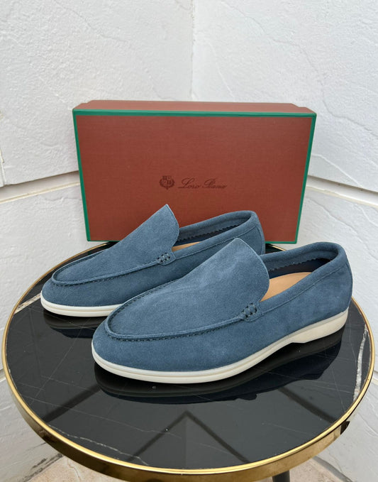Loro Piana Summer Walk Loafers (Deep Blue/Teal)