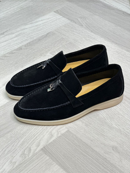 Loro Piana Summer Walk Loafer (Black Suede)