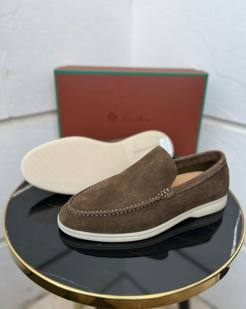 Loro Piana Summer Walk Loafer (Woven Beige Suede)