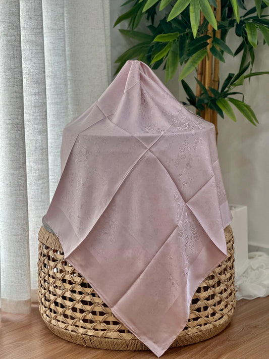Chanel Camellia Jacquard Silk Square Scarf (Light Pink)
