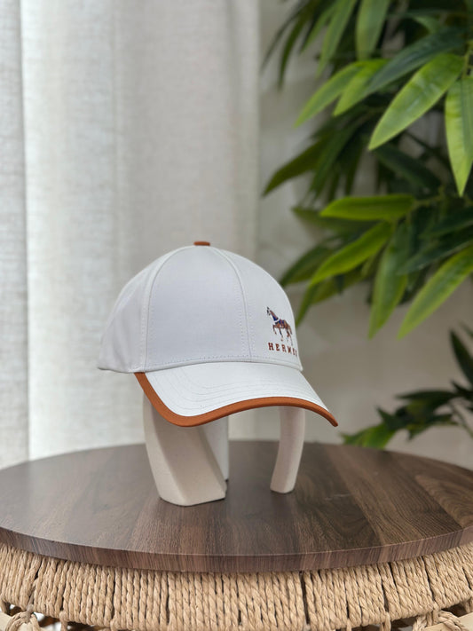 Hermès Steppe Baseball Cap (White/Orange)