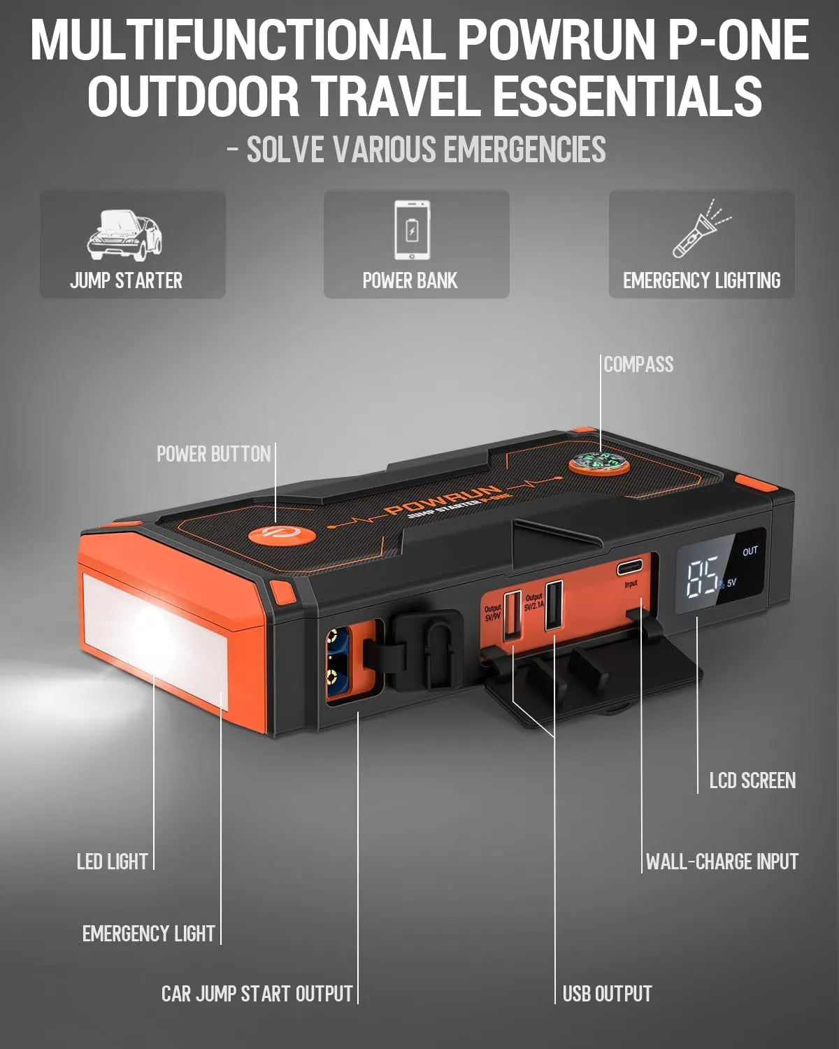 Emergency Portable Jumper Starter