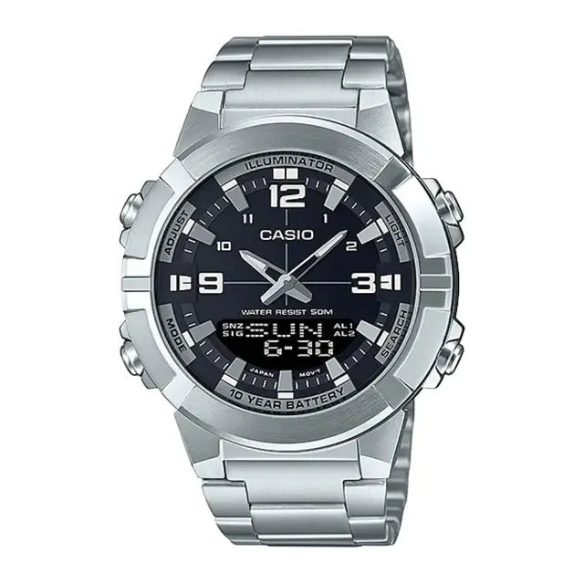 CASIO ANALOGUE DIGITAL MENS STAINLESS STEEL